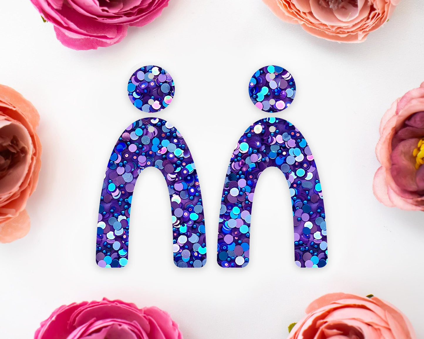 Blue Sequin Earrings Blanks