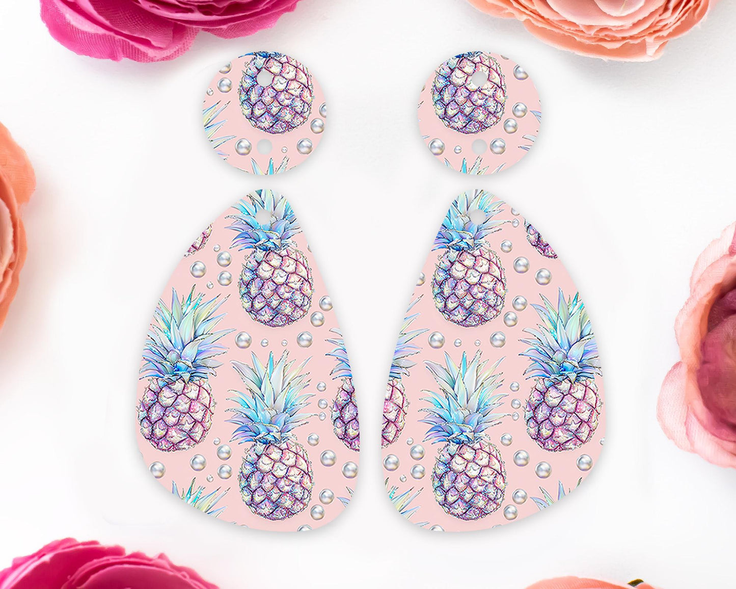 Pastel Pineapple Teardrop Earrings Blanks