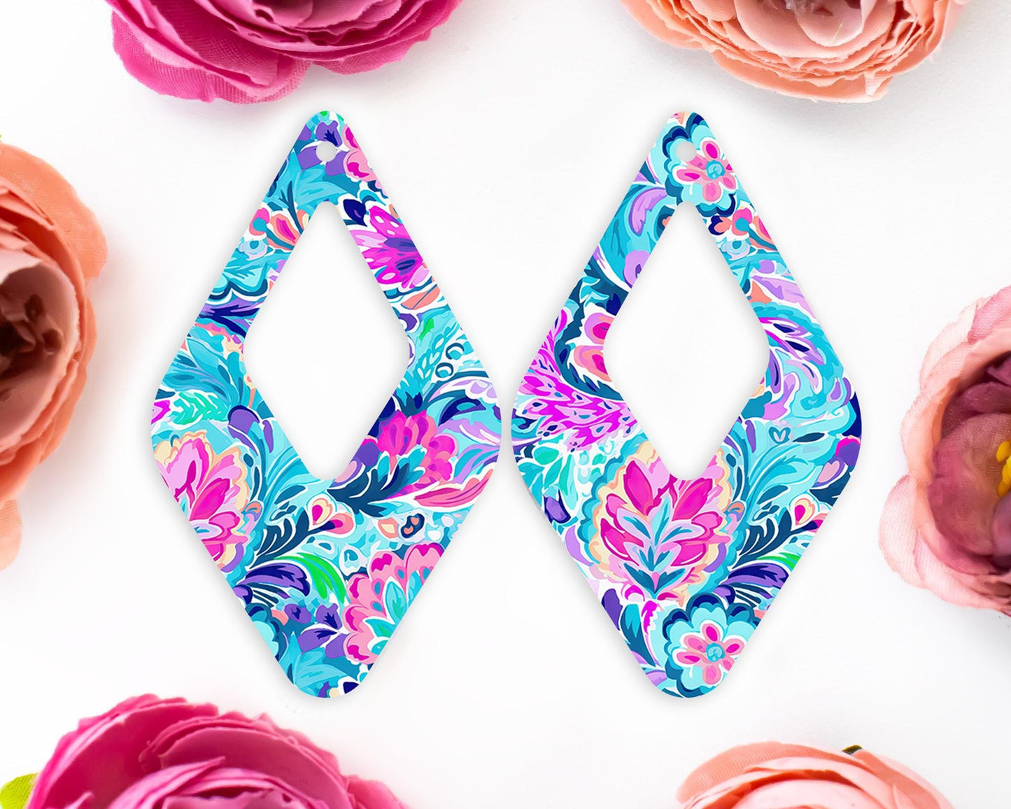 Paisley Diamond Teardrop Earrings Blanks