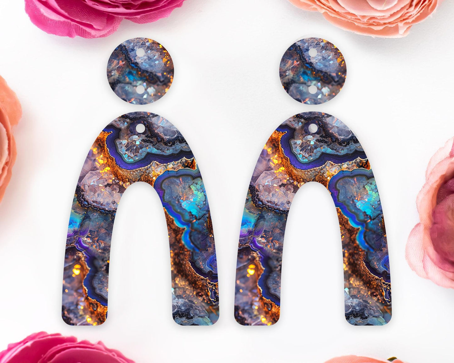 Geode Teardrop Earrings Blanks