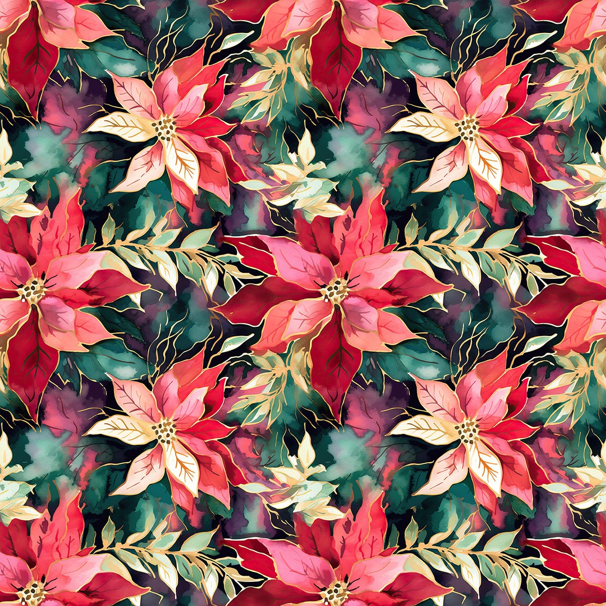 Red & Gold Poinsettias