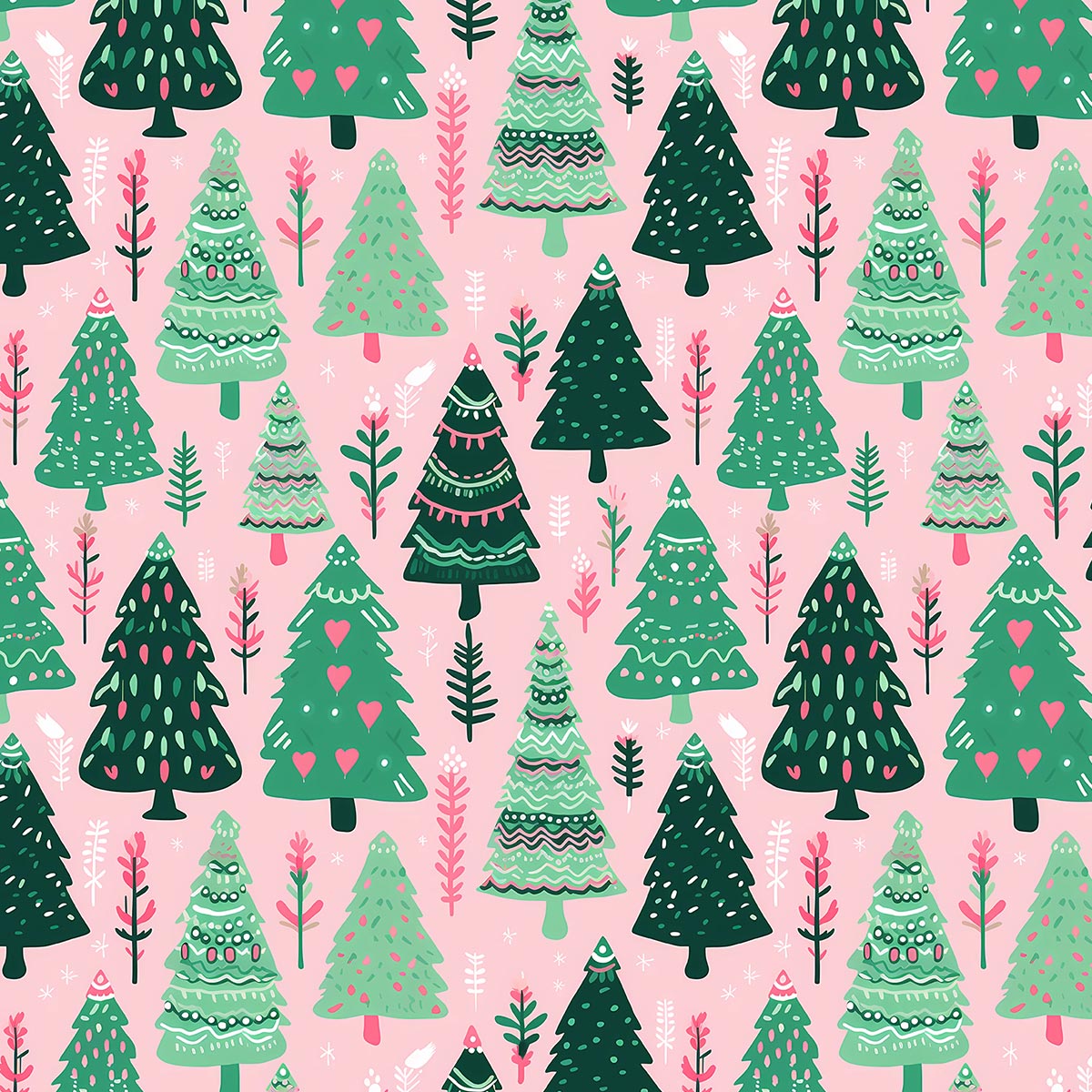 Pink & Green Christmas Trees