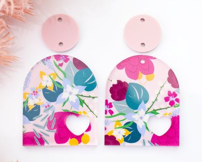 Floral Heart Arch Earrings Blanks