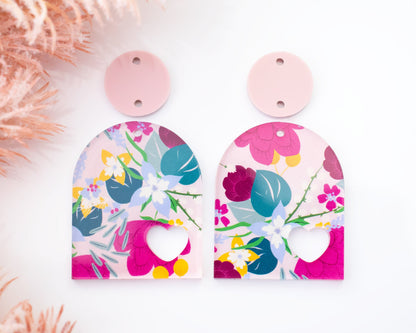 Floral Heart Arch Earrings Blanks