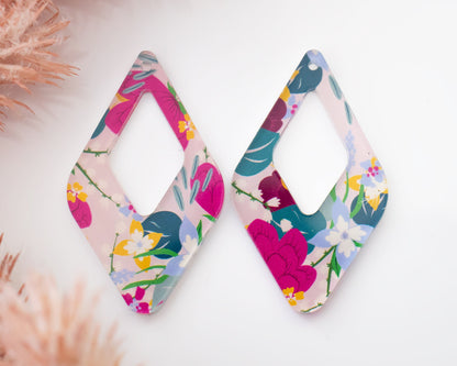 Floral Teardrop Earrings Blanks