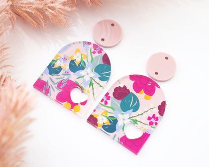 Floral Heart Arch Earrings Blanks