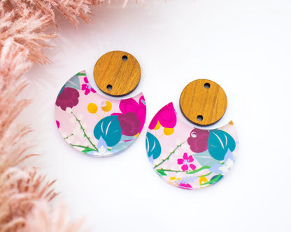 Floral Circle Drop Earrings Blanks