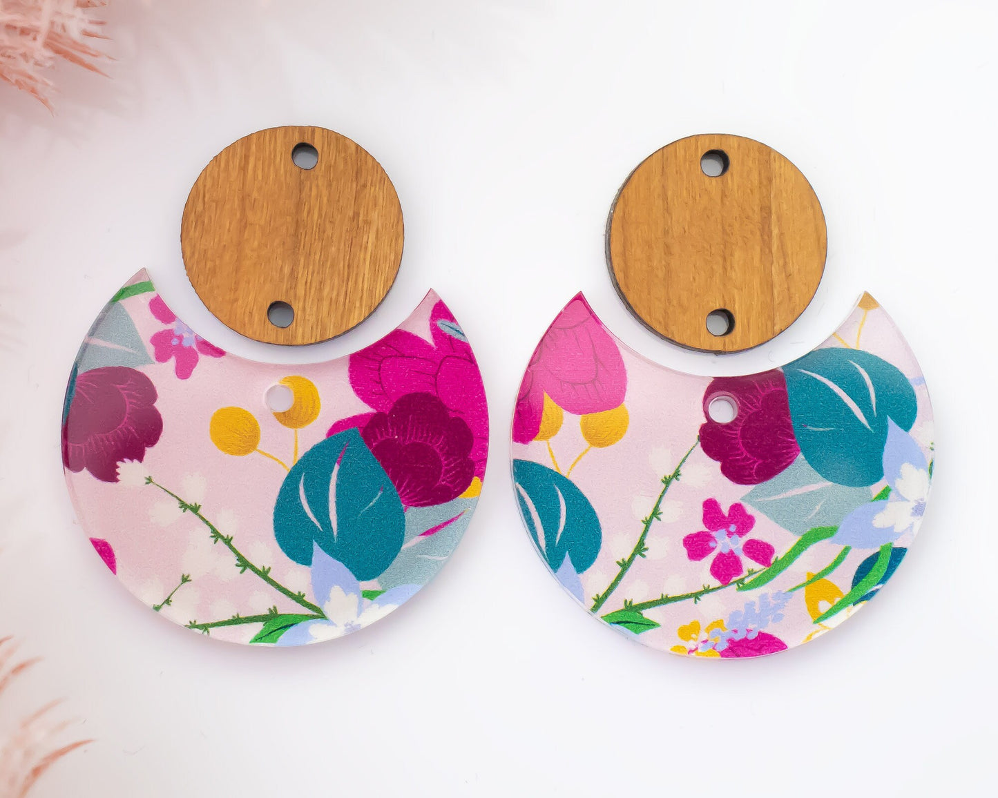 Floral Circle Drop Earrings Blanks