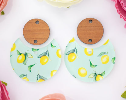 Lemon Circle Drop Earrings Blanks