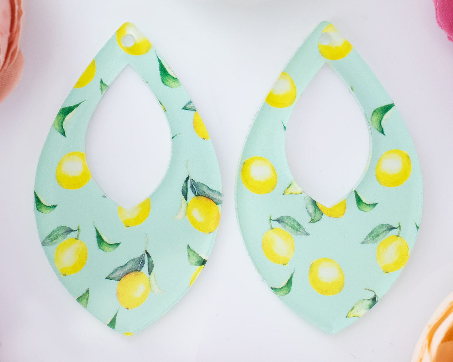 Lemon Teardrop Earrings Blanks