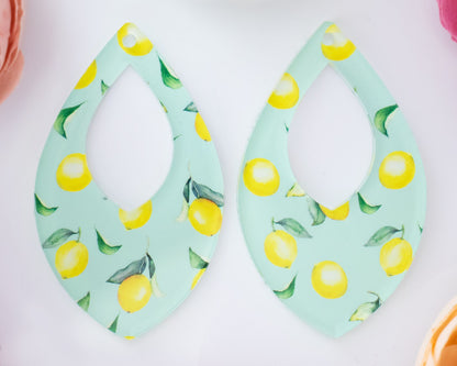 Lemon Teardrop Earrings Blanks