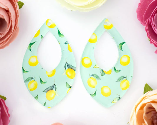 Lemon Teardrop Earrings Blanks