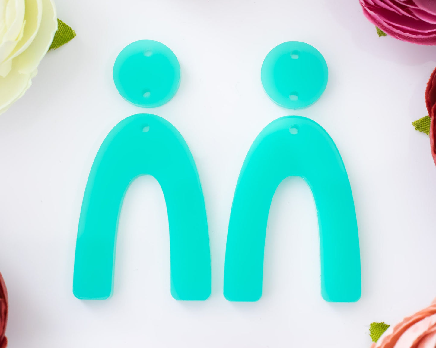 Teal Arch Acrylic Earrings Blanks