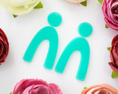 Teal Arch Acrylic Earrings Blanks