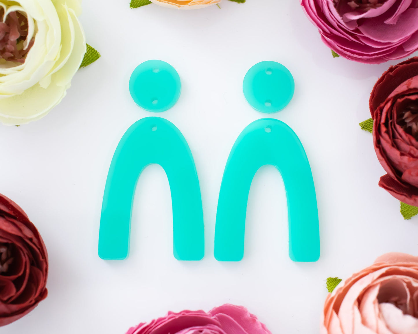 Teal Arch Acrylic Earrings Blanks