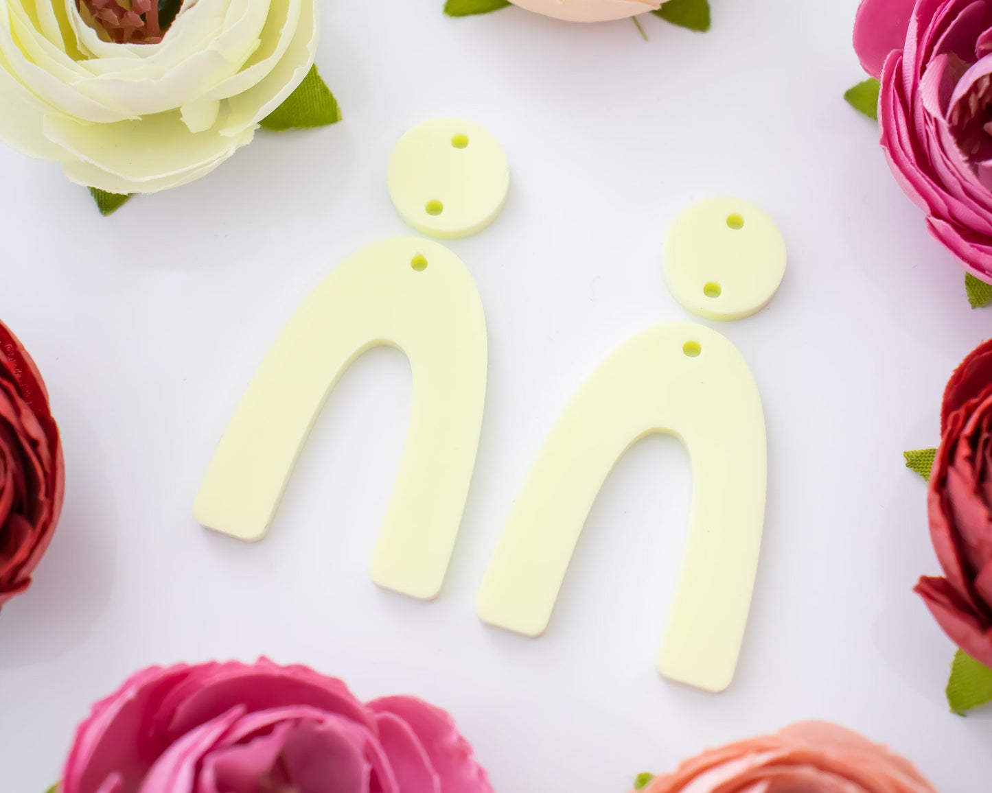 Pastel Yellow Arch Earrings Blanks
