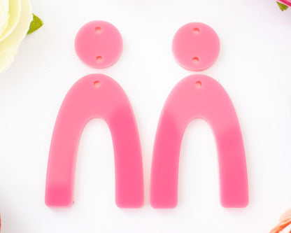 Bright Pink Arch Acrylic Earrings Blanks