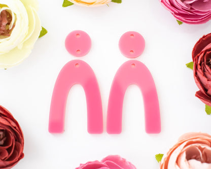 Bright Pink Arch Acrylic Earrings Blanks