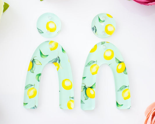 Lemon Arch Acrylic Earrings Blanks