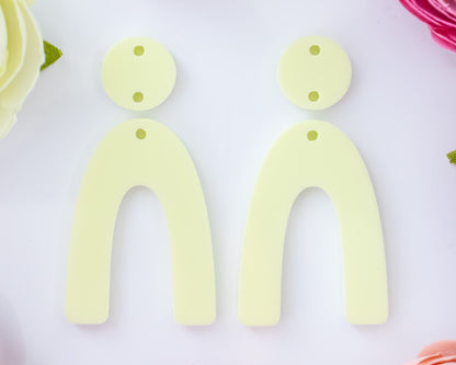 Pastel Yellow Arch Earrings Blanks