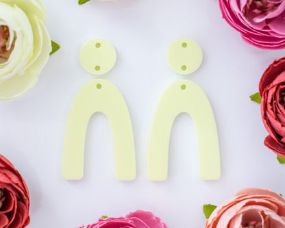 Pastel Yellow Arch Earrings Blanks
