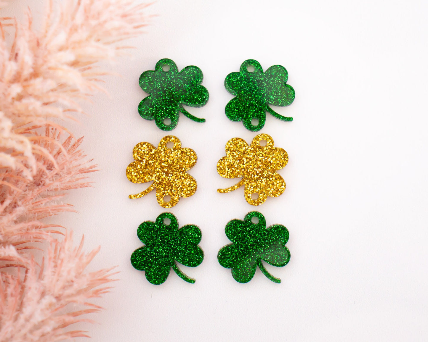 Stacked Glitter Shamrocks Earring Blanks