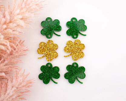 Stacked Glitter Shamrocks Earring Blanks