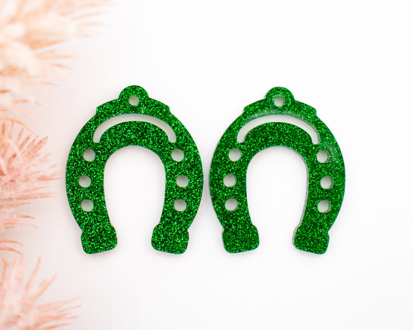 Glitter Horseshoe St. Patrick's Earring Blanks