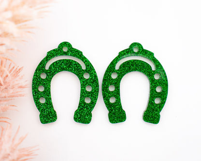 Glitter Horseshoe St. Patrick's Earring Blanks
