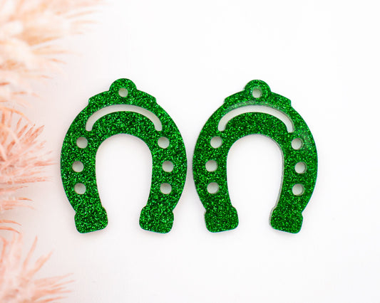 Glitter Horseshoe St. Patrick's Earring Blanks