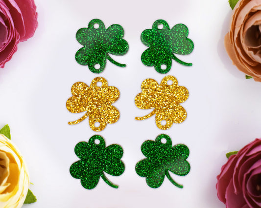 Stacked Glitter Shamrocks Earring Blanks