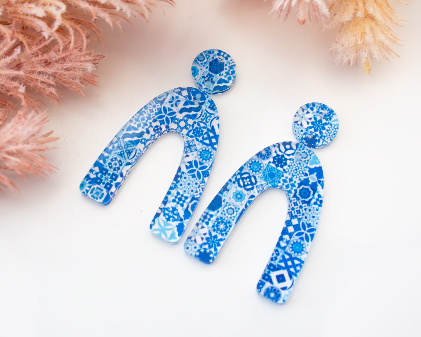 Mediterranean Tile Arch Earrings Blanks