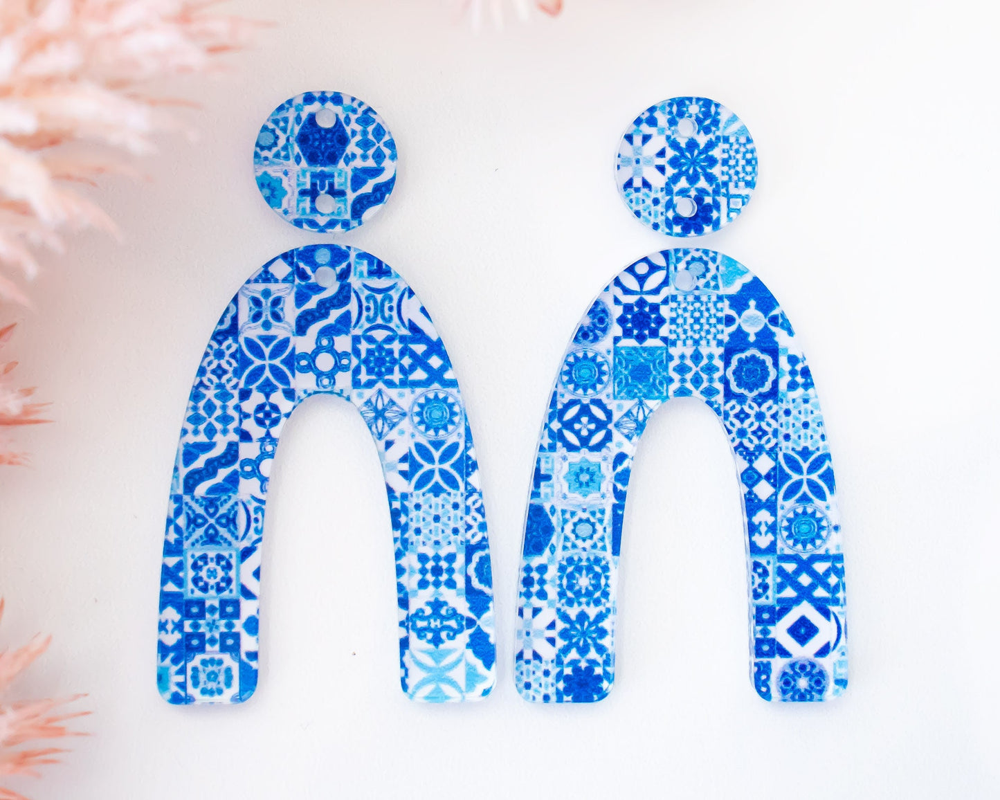 Mediterranean Tile Arch Earrings Blanks