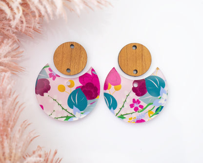 Floral Circle Drop Earrings Blanks