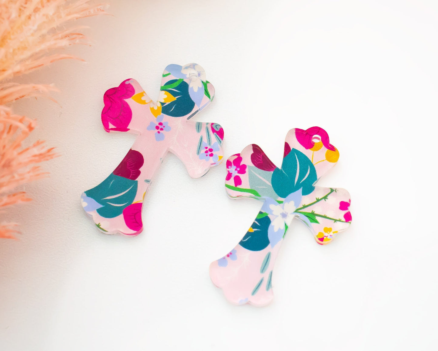 Floral Cross Earring Blanks