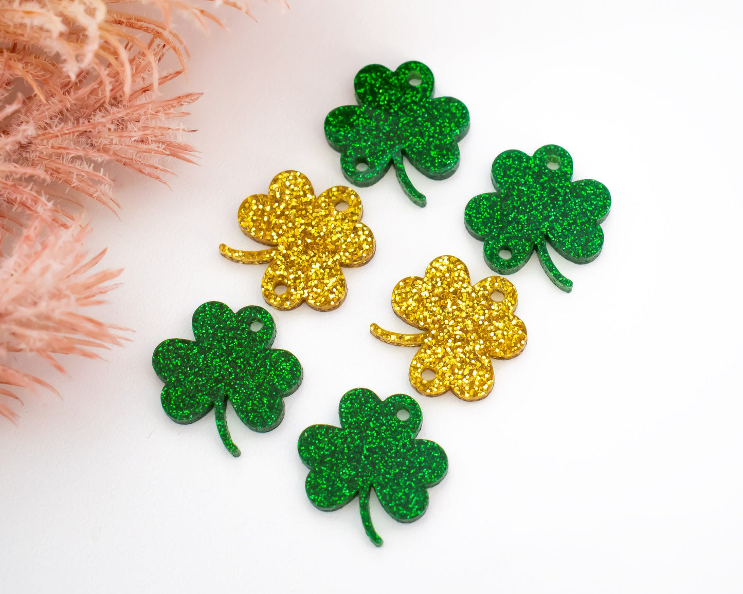 Stacked Glitter Shamrocks Earring Blanks