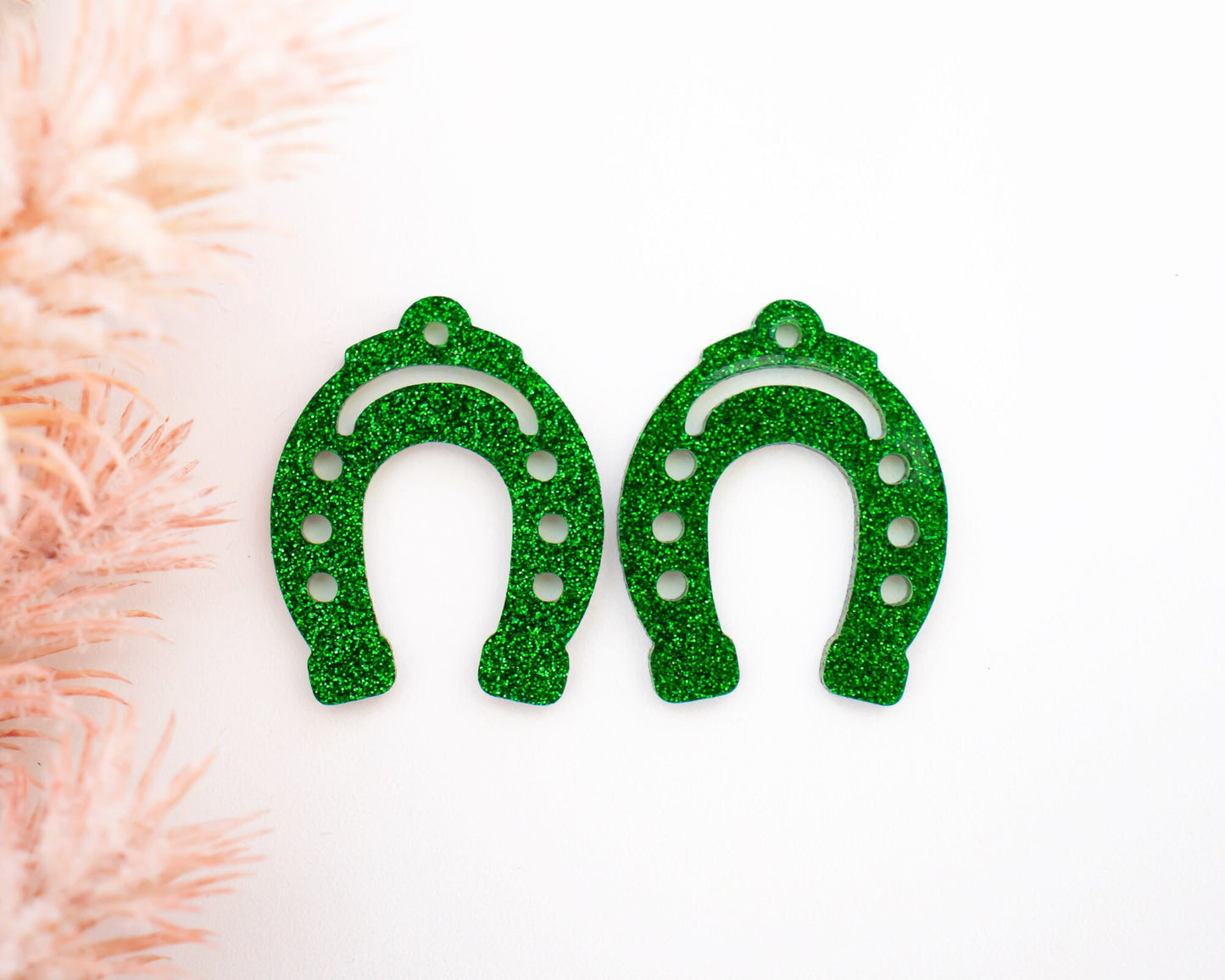 Glitter Horseshoe St. Patrick's Earring Blanks