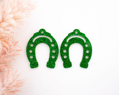 Glitter Horseshoe St. Patrick's Earring Blanks