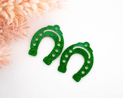 Glitter Horseshoe St. Patrick's Earring Blanks
