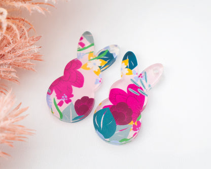 Floral Easter Bunny Earring Blanks