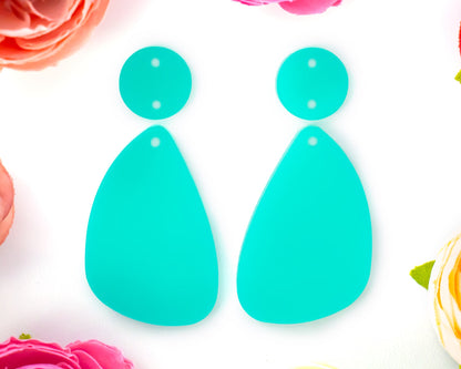 Teal Teardrop Earrings Blanks
