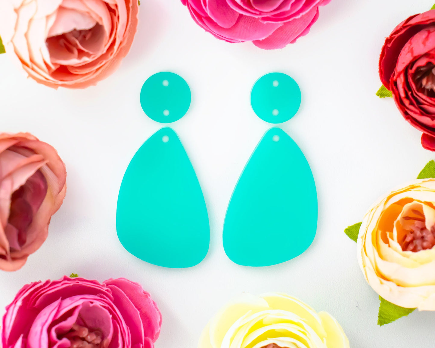 Teal Teardrop Earrings Blanks