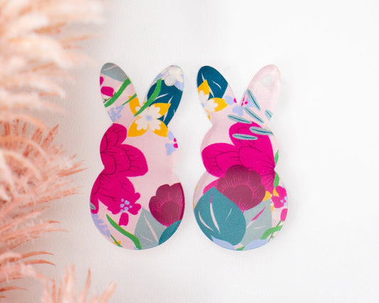 Floral Easter Bunny Earring Blanks