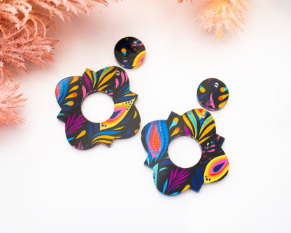 Peacock Feather Geometric Earrings Blanks