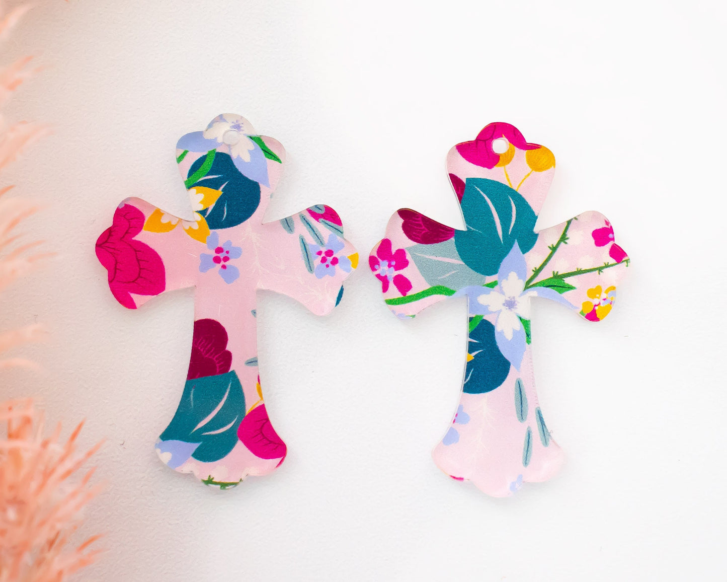 Floral Cross Earring Blanks