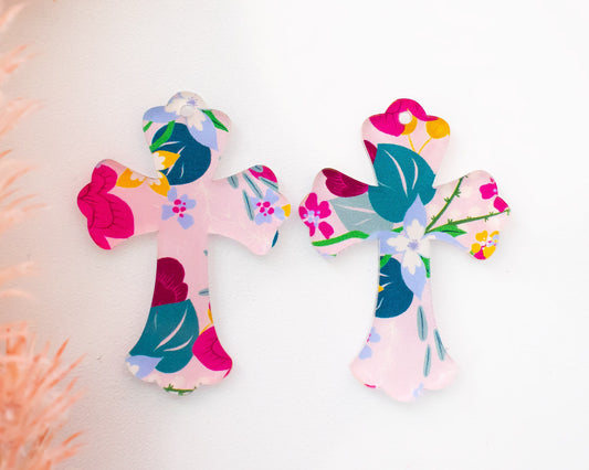 Floral Cross Earring Blanks