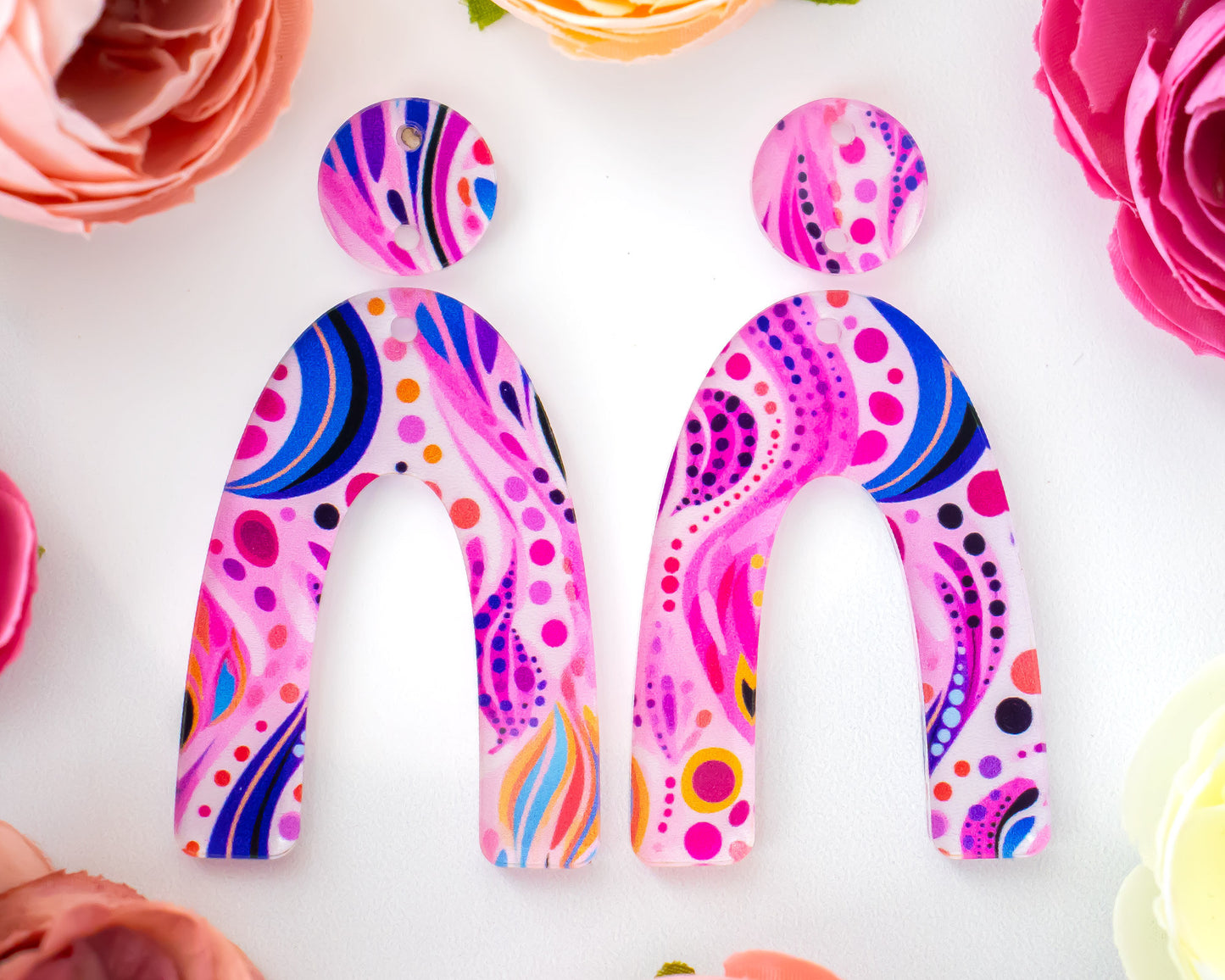 Abstract Floral Arch Earrings Blanks