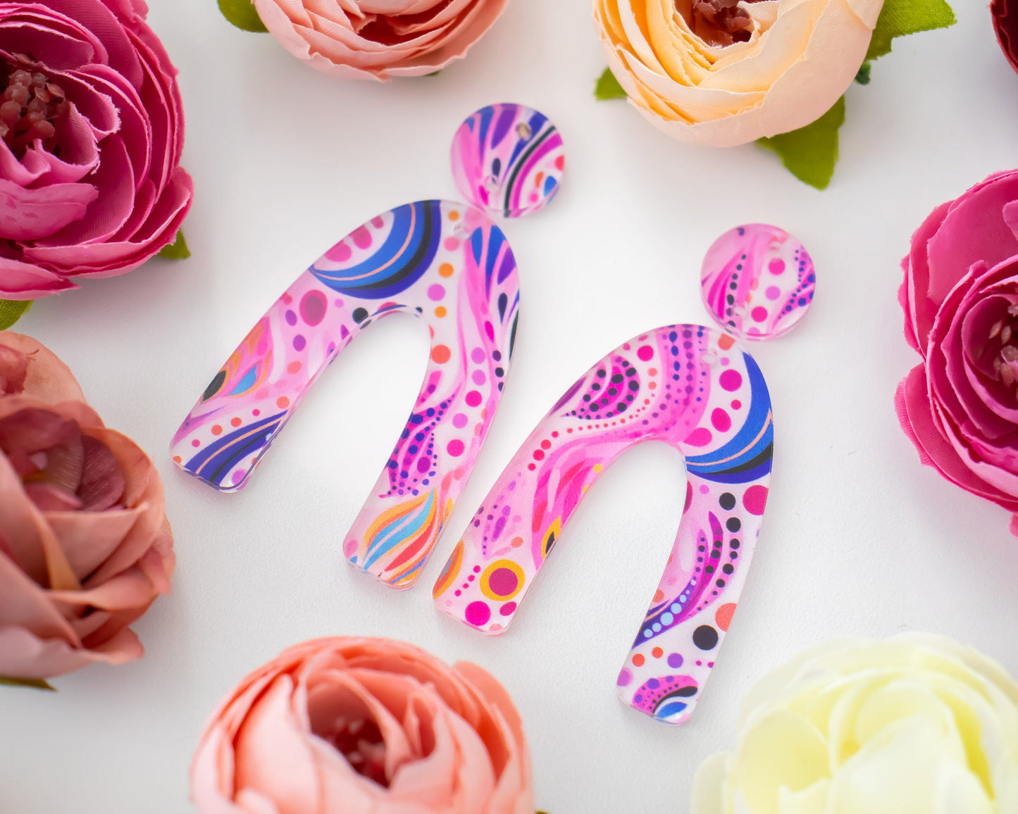 Abstract Floral Arch Earrings Blanks