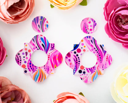 Abstract Floral Geometric Earrings Blanks