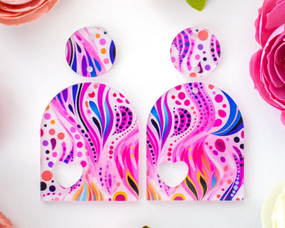 Abstract Floral Arch Earrings Blanks